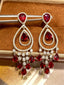 14K GOLD 6.42 CTW NATURAL RUBY & DIAMOND EARRINGS