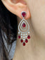 14K GOLD 6.42 CTW NATURAL RUBY & DIAMOND EARRINGS