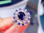 14K GOLD 1.27 CT NATURAL SAPPHIRE & DIAMOND & SAPPHIRE RING