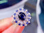 14K GOLD 1.27 CT NATURAL SAPPHIRE & DIAMOND & SAPPHIRE RING