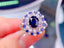 14K GOLD 1.27 CT NATURAL SAPPHIRE & DIAMOND & SAPPHIRE RING