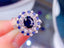14K GOLD 1.27 CT NATURAL SAPPHIRE & DIAMOND & SAPPHIRE RING