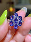 14K GOLD 3.93 CTW NATURAL TANZANITE & DIAMOND RING
