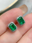 14K GOLD 1.55 CTW NATURAL EMERALD & DIAMOND EARRINGS