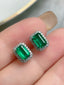 14K GOLD 1.55 CTW NATURAL EMERALD & DIAMOND EARRINGS