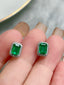 14K GOLD 1.55 CTW NATURAL EMERALD & DIAMOND EARRINGS