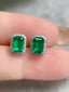 14K GOLD 1.55 CTW NATURAL EMERALD & DIAMOND EARRINGS