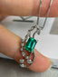 14K GOLD 1.75 CTW NATURAL EMERALD & DIAMOND PENDANT( WITHOUT CHAIN )