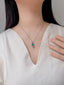 14K GOLD 1.75 CTW NATURAL EMERALD & DIAMOND PENDANT( WITHOUT CHAIN )