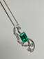 14K GOLD 1.75 CTW NATURAL EMERALD & DIAMOND PENDANT( WITHOUT CHAIN )