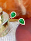 14K GOLD 0.99 CTW NATURAL EMERALD & DIAMOND EARRINGS