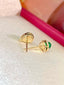 14K GOLD 0.99 CTW NATURAL EMERALD & DIAMOND EARRINGS