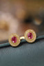 14K GOLD 0.72 CTW NATURAL RUBY & DIAMOND EARRINGS