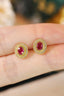 14K GOLD 0.72 CTW NATURAL RUBY & DIAMOND EARRINGS