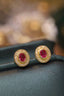 14K GOLD 0.72 CTW NATURAL RUBY & DIAMOND EARRINGS