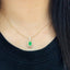 14K GOLD 1.27 CTW NATURAL EMERALD & DIAMOND PENDANT( WITHOUT CHAIN )
