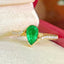 14K GOLD 0.68 CTW NATURAL EMERALD & DIAMOND RING