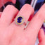 14K GOLD 3 CT NATURAL SAPPHIRE & YELLOW DIAMOND & DIAMOND RING