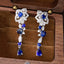 14K GOLD 4.54 CTW NATURAL SAPPHIRE & DIAMOND EARRINGS