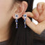 14K GOLD 4.54 CTW NATURAL SAPPHIRE & DIAMOND EARRINGS