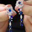 14K GOLD 4.54 CTW NATURAL SAPPHIRE & DIAMOND EARRINGS