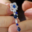 14K GOLD 4.54 CTW NATURAL SAPPHIRE & DIAMOND EARRINGS