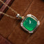 14K GOLD 3.87 CTW NATURAL EMERALD & DIAMOND PENDANT( WITHOUT CHAIN )