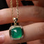 14K GOLD 3.87 CTW NATURAL EMERALD & DIAMOND PENDANT( WITHOUT CHAIN )