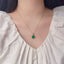 14K GOLD 3.87 CTW NATURAL EMERALD & DIAMOND PENDANT( WITHOUT CHAIN )