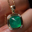 14K GOLD 3.87 CTW NATURAL EMERALD & DIAMOND PENDANT( WITHOUT CHAIN )