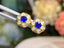 14K GOLD 1.12 CTW NATURAL SAPPHIRE & DIAMOND EARRINGS