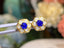 14K GOLD 1.12 CTW NATURAL SAPPHIRE & DIAMOND EARRINGS