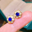 14K GOLD 1.12 CTW NATURAL SAPPHIRE & DIAMOND EARRINGS