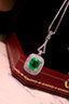 14K GOLD 1.19 CTW NATURAL EMERALD & DIAMOND PENDANT( WITHOUT CHAIN )