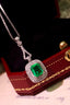 14K GOLD 1.19 CTW NATURAL EMERALD & DIAMOND PENDANT( WITHOUT CHAIN )