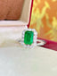 14K GOLD 2.08 CTW NATURAL EMERALD & DIAMOND RING