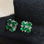 14K GOLD 2 CT NATURAL EMERALD & DIAMOND EARRINGS