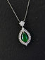 14K GOLD 2.87 CTW NATURAL EMERALD & DIAMOND PENDANT( WITHOUT CHAIN )