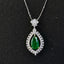 14K GOLD 2.87 CTW NATURAL EMERALD & DIAMOND PENDANT( WITHOUT CHAIN )