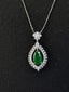 14K GOLD 2.87 CTW NATURAL EMERALD & DIAMOND PENDANT( WITHOUT CHAIN )