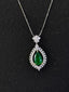 14K GOLD 2.87 CTW NATURAL EMERALD & DIAMOND PENDANT( WITHOUT CHAIN )