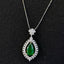 14K GOLD 2.87 CTW NATURAL EMERALD & DIAMOND PENDANT( WITHOUT CHAIN )