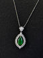 14K GOLD 2.87 CTW NATURAL EMERALD & DIAMOND PENDANT( WITHOUT CHAIN )