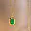 14K GOLD 2.07 CT NATURAL EMERALD NECKLACE