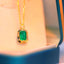 14K GOLD 2.07 CT NATURAL EMERALD NECKLACE