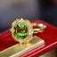 14K GOLD 1.62 CTW NATURAL TOURMALINE & SAPPHIRE RING