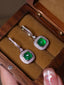 14K GOLD 4.81 CTW NATURAL EMERALD & DIAMOND EARRINGS