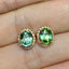 14K GOLD 2 CT NATURAL TOURMALINE & DIAMOND EARRINGS