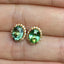 14K GOLD 2 CT NATURAL TOURMALINE & DIAMOND EARRINGS