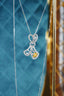 14K GOLD 0.65 CTW NATURAL YELLOW DIAMOND & DIAMOND NECKLACE